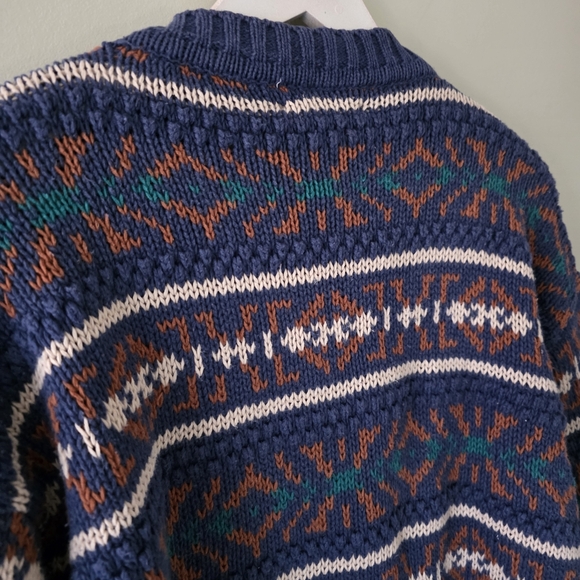 Honors M Vintage 90s Coogi Style Eclectic Grandpa Dadcore Chunky Knit Sweater - Picture 13 of 13